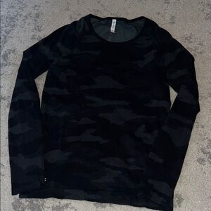 Black Camouflage Long Sleeve Shirt
